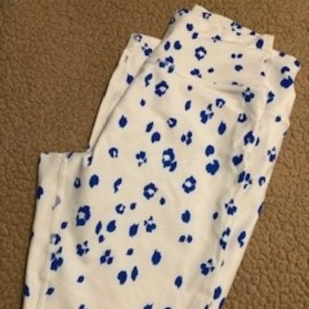 SAGE Leggings - White & Blue - Size M